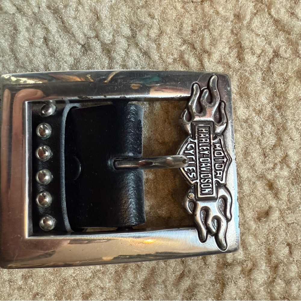 Harley-Davidson Black and Silver Belt Buckle